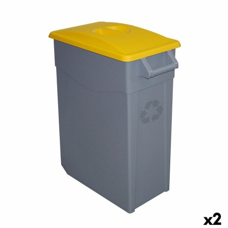 Poubelle recyclage Denox 65 L Jaune (2 Unités)