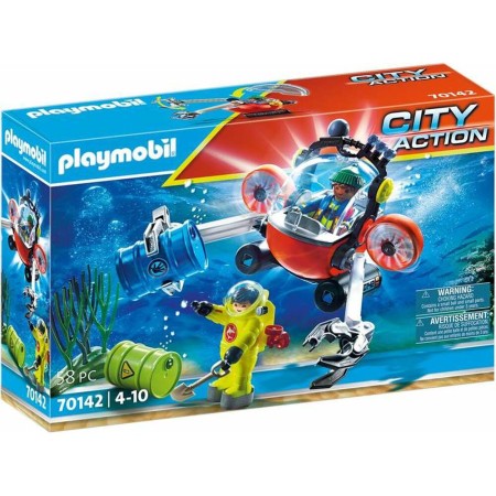 Playset Playmobil City Action Environment Mission Sous-marin 70142 (58 pcs)