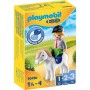 Playset Playmobil 1.2.3 Enfant Poney 70410 (2 pcs)