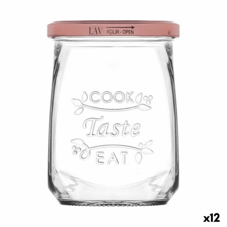 Bocal en Verre Transparent Inde Tasty Avec couvercle 550 ml (12 Unités)