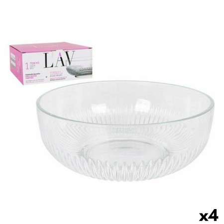 Ensaladera LAV CP112-1 Transparente Cristal 23 x 23 x 10 cm (4 Unidades) (2600 cc) (ø 23 x 9,4 cm)