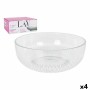 Ensaladera LAV CP112-1 Transparente Cristal 23 x 23 x 10 cm (4 Unidades) (2600 cc) (ø 23 x 9,4 cm)