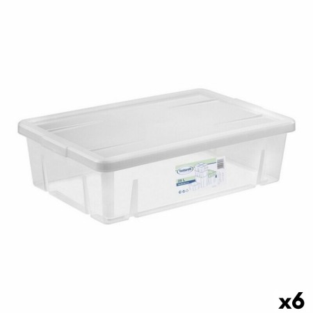 Caja de Almacenaje con Tapa Tontarelli 84895 28 L 59 x 39 x 16,5 cm (6 Unidades)