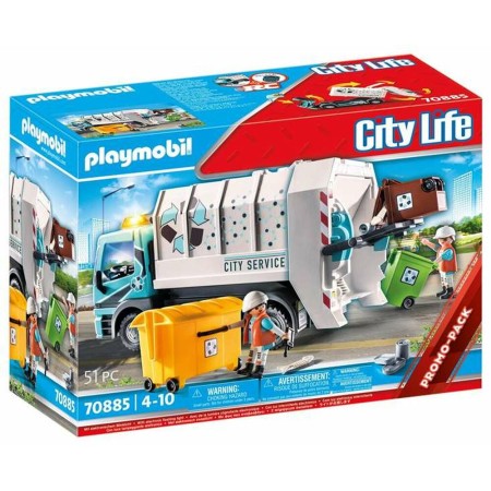Playset Playmobil City Life Camion-benne 70885 (51 pcs)
