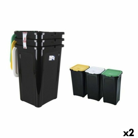 Cubo de Basura para Reciclaje Tontarelli TON854 44 L (3 Piezas) (2 Unidades)