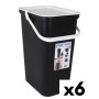 Poubelle recyclage Tontarelli Moda 24 L Blanc Noir (6 Unités)