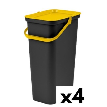 Poubelle recyclage Tontarelli Moda 38 L Jaune (4 Unités)