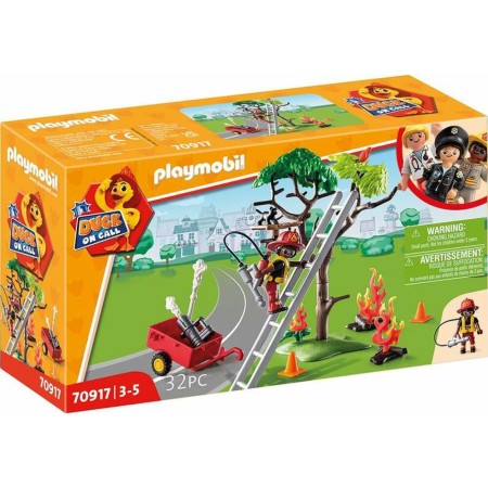 Playset Playmobil Duck on Call Sapeur-pompier Chat 70917 (32 pcs)