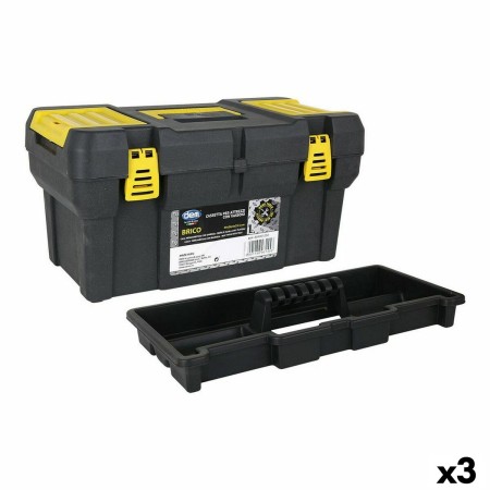 Caja de Herramientas Dem Brico Amarillo Negro 49 x 26,5 x 25,5 cm (3 Unidades)