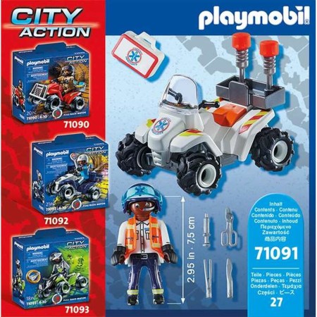 Playset Playmobil City Action Rescate Speed Quad 71091