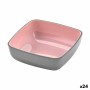 Bol Inde Mélamine Rose/Gris Carré 13 x 13 x 4 cm (24 Unités)