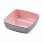 Bol Inde Mélamine Rose/Gris Carré 13 x 13 x 4 cm (24 Unités)