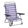 Chaise de Plage Aluminium Pliable Multiposition A rayures (62 x 82 x 65 cm)