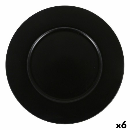 Assiette plate Viejo Valle Neat Noir Porcelaine Ø 28 cm (6 Unités)