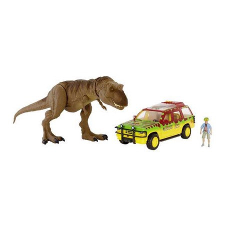 Figurine d’action Mattel Dinosaurio T-Rex Jurassic World Voiture