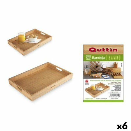 Bandeja Quttin 62326 Bambú 40 x 27 x 4,6 cm (6 Unidades)