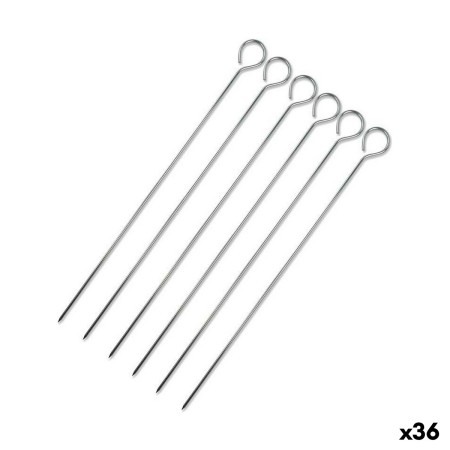 Set de Pinchos para Barbacoa Wooow Metal 6 Piezas 30 cm (36 Unidades)