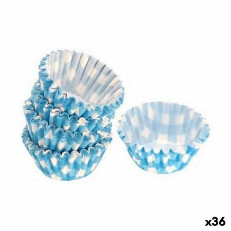 Set de Moldes de Repostería Wooow Desechable Azul (36 Unidades) (100 pcs)