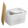 Boîte Multiusage Confortime Blanc Marron Bambou Plastique 36,5 x 27 x 21,5 cm (6 Unités)