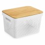 Boîte Multiusage Confortime Blanc Marron Bambou Plastique 36,5 x 27 x 21,5 cm (6 Unités)