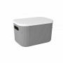 Boîtes de rangement Lova Avec couvercle Plastique Gris 26,9 x 18,7 x 16,2 cm (12 Unités)