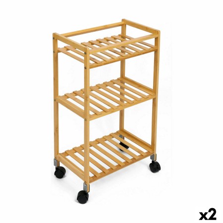 Carrito Verdulero Confortime Natural Bambú 40 x 25 x 70 cm (2 Unidades)