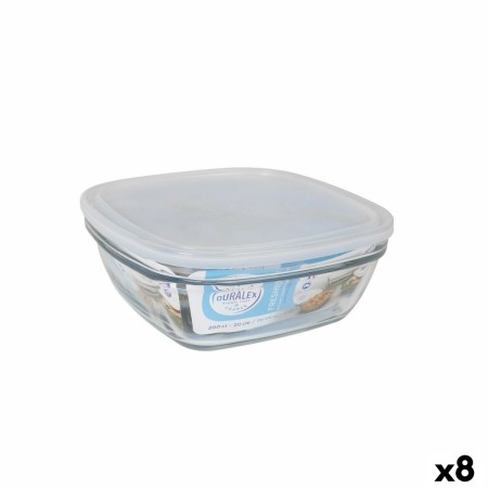 Panier-repas carré avec couvercle Duralex Freshbox Transparent 2 L 20 x 20 x 8 cm (8 Unités)