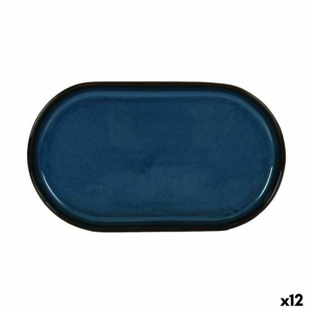 Bandeja de Aperitivos La Mediterránea Chester Azul Ovalado 25,3 x 13,5 x 2,6 cm (12 Unidades)