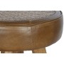 Tabouret Home ESPRIT Marron Camel Cuir Bois Rotin 42 x 42 x 76 cm