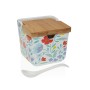 Salero con Tapa Versa Flandes Flores Cerámica 8,8 x 8,5 x 8,8 cm