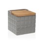Salière avec couvercle Versa Carreaux Gris Céramique Bambou Dolomite 11 x 11 x 11 cm