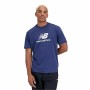 Camiseta de Manga Corta Hombre New Balance Essentials Stacked Logo Azul