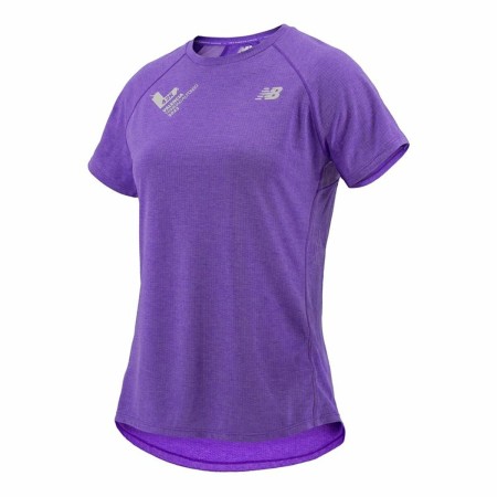 Camiseta de Manga Corta Mujer New Balance Valencia Marathon Morado