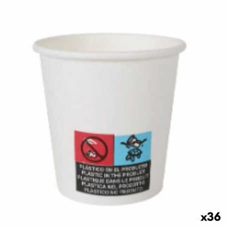 Set de Verres Algon Carton Produits à usage unique Blanc 36 Unités 80 ml (100 Pièces)