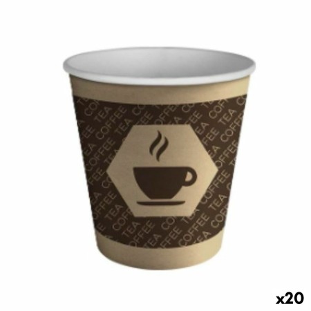 Set de Verres Algon Carton Produits à usage unique Café 20 Unités (100 Pièces)
