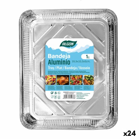 Bandeja Algon Aluminio Rectangular 39,9 x 33,5 x 5 cm (24 Unidades)