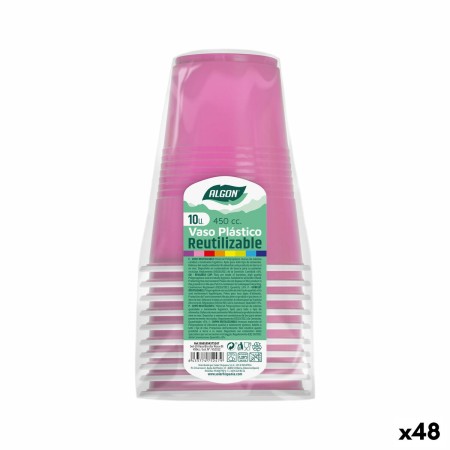 Set de vasos reutilizables Algon Rosa 48 Unidades 450 ml (10 Piezas)