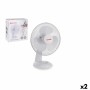 Ventilateur de Bureau Basic Home Blanc 35 W 30 cm (2 Unités)