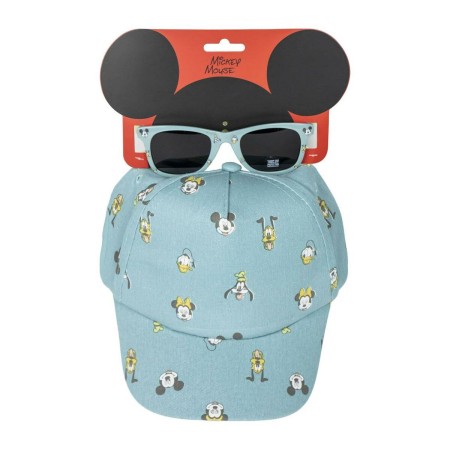 Set de gorra y gafas de sol Mickey Mouse 2 Piezas Azul (54 cm)