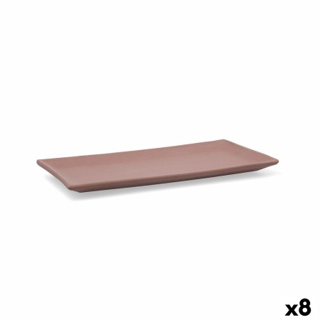 Bandeja de Aperitivos Quid Mineral Gres Terracota Cerámica 15 x 30 cm (8 Unidades)