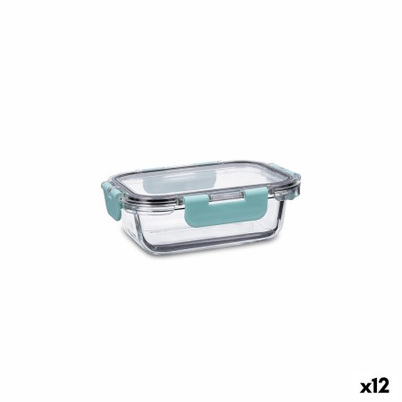 Boîte à lunch hermétique Quid Purity Rectangulaire 370 ml Transparent verre (12 Unités)