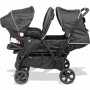 Poussette pour bébé Bambisol Jumeler Noir/Gris