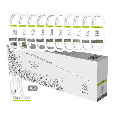 Câble Micro USB vers USB Tech One Tech Basik 1 m (10 Unités)