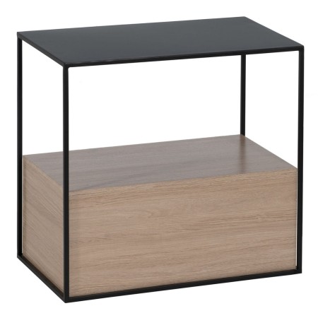 Table de Nuit Noir Naturel Fer DMF 57 x 34 x 55 cm