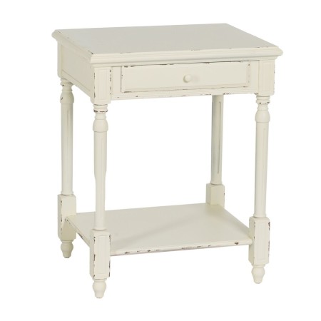 Mesita de Noche Blanco Madera de abeto DMF 60 x 49 x 75 cm