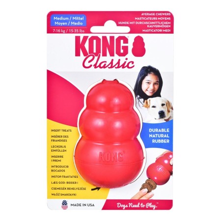 Jouet pour chien Kong Classic Rouge Caoutchouc animaux Intérieur (1 Pièce)