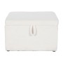 Banqueta Home ESPRIT Blanco Poliéster Madera MDF 60 x 60 x 36 cm