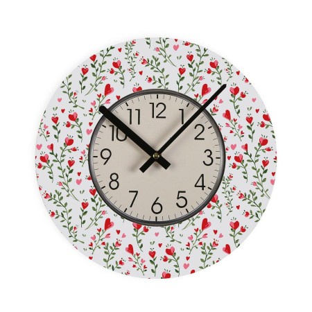 Horloge Murale Versa Coeurs Bois 4 x 30 x 30 cm