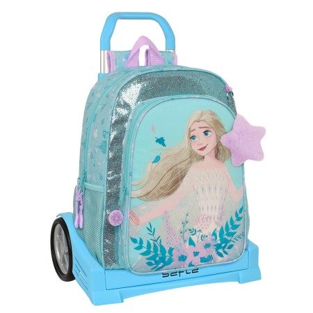 Mochila Escolar con Ruedas Frozen Hello spring Azul 33 x 42 x 14 cm