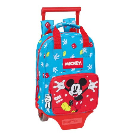 Cartable à roulettes Mickey Mouse Clubhouse Fantastic Bleu Rouge 20 x 28 x 8 cm